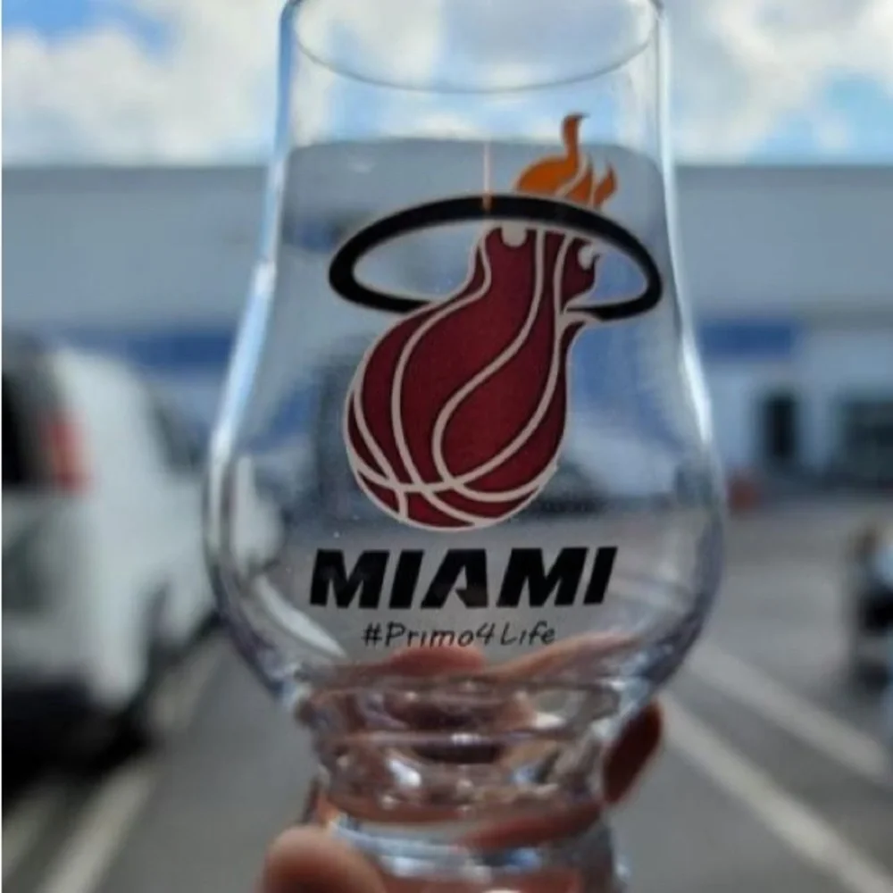 Miami Heat NBA Basketball Snifter Bourbon Scotch Glass